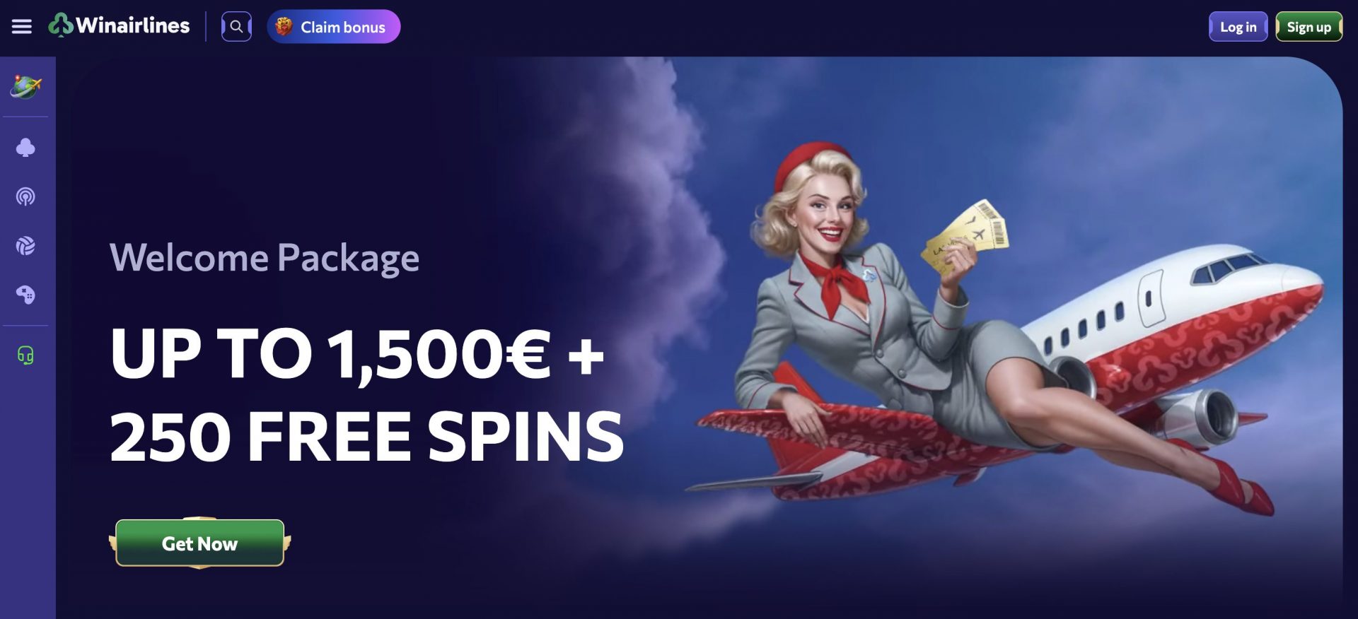 vooraanstaand Win Airlines Casino reload-bonus banner